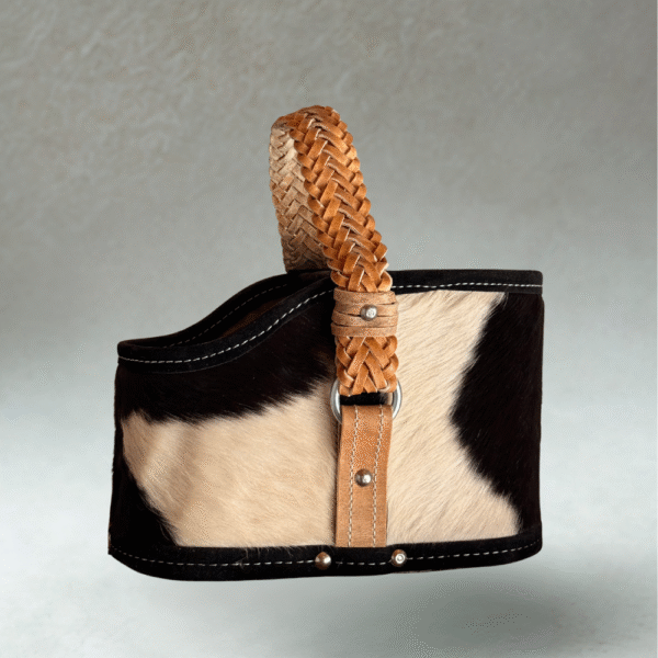 CANASTA DE CUERO CRUDO