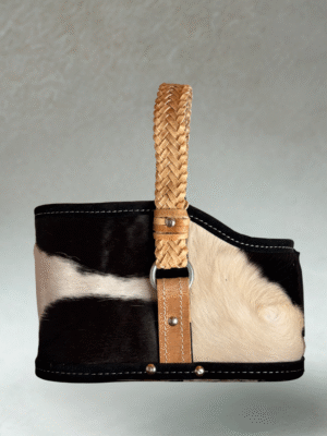 CANASTA DE CUERO CRUDO