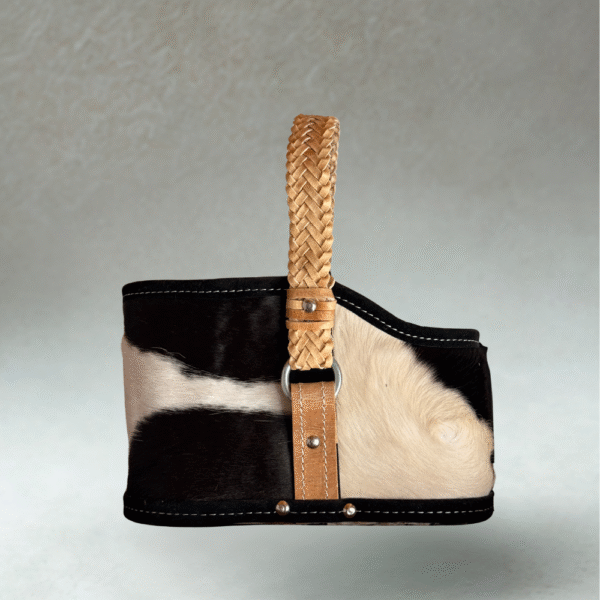 CANASTA DE CUERO CRUDO