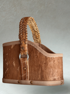 CANASTA DE CUERO CRUDO